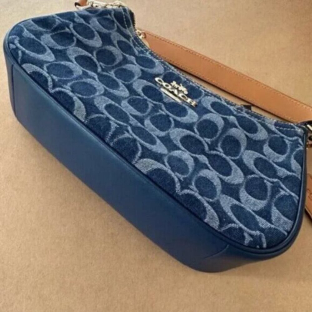 NWT Signature CAF82 Cherry Denim Coach Teri Shoulder Bag - Picture 5 of 6